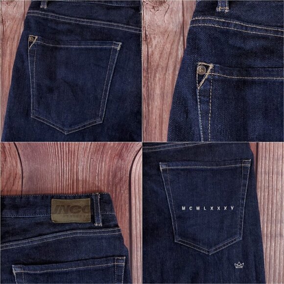 JNCO Mens Size 32X33 003 Slim Straight Embroidered Button Fly Blue Denim Jeans - Picture 7 of 15